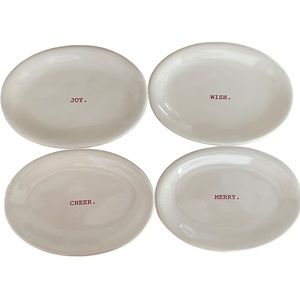 Rae Dunn Christmas plate set of 4